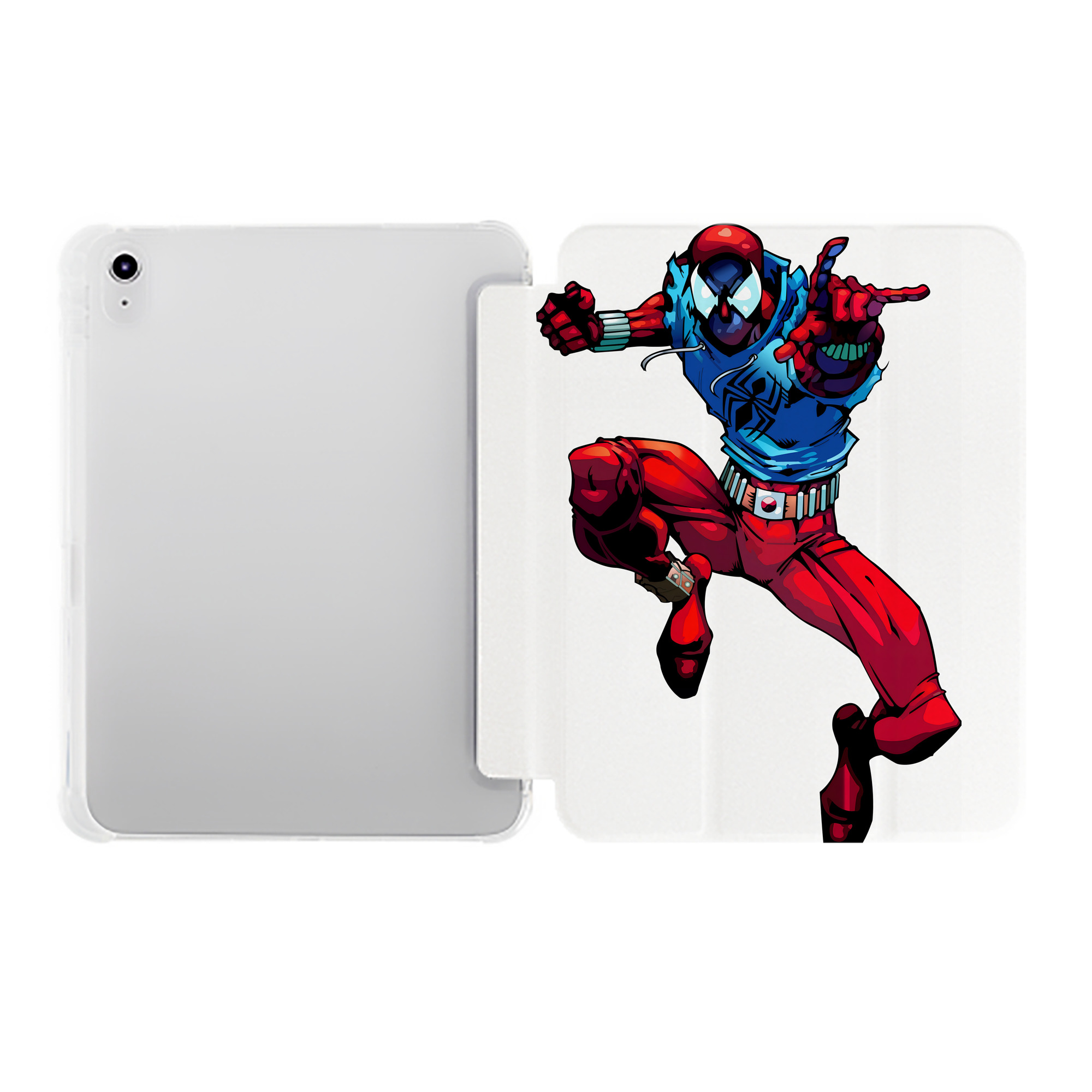 （画像用） Spider Man スパイダーマン IPad ケース ペン収納付き 三つ折りスタンド PUレザー×シリコン 対応機種9.5/10.5/10.9インチ
